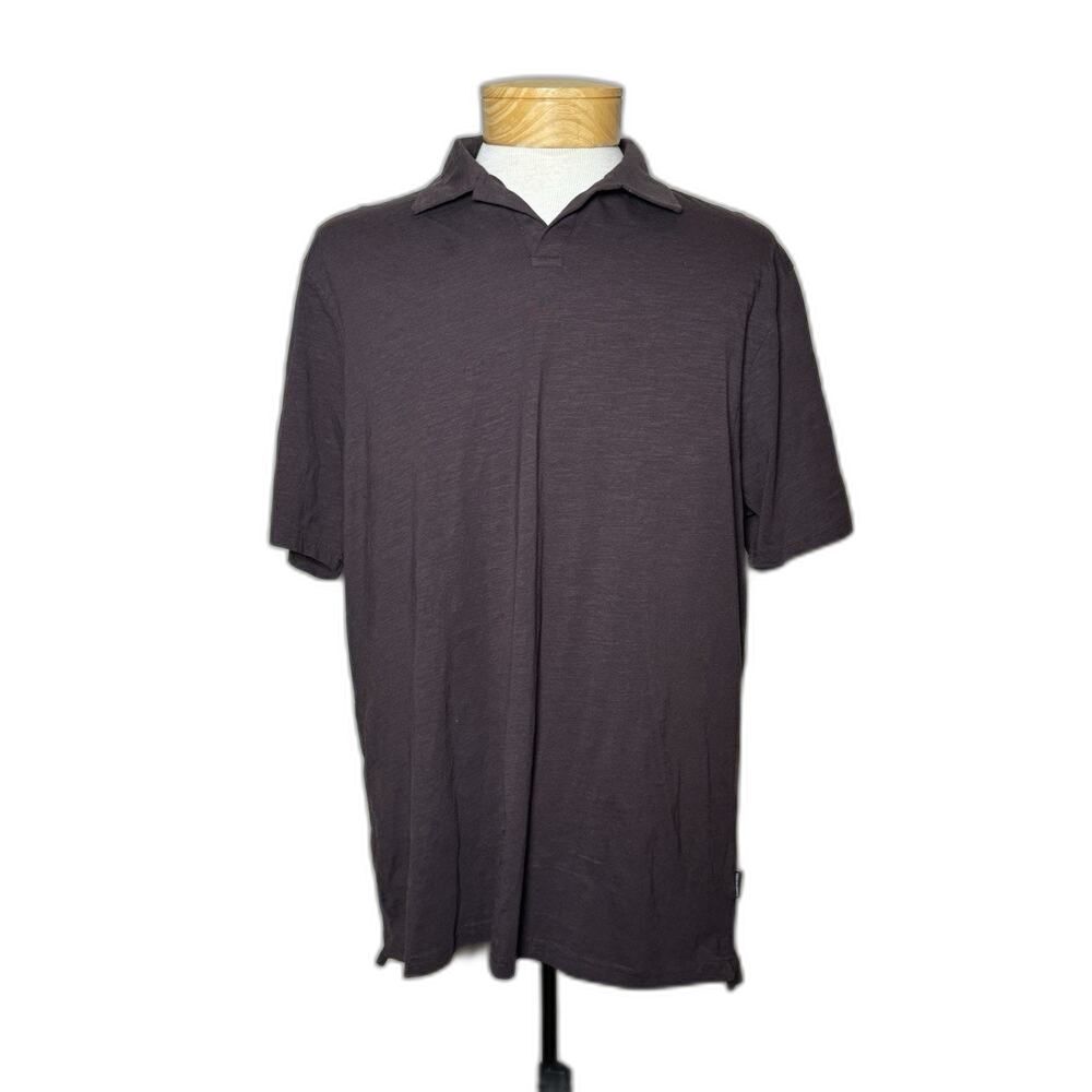Kenneth Cole Polo Shirt Eggplant Purple XL Short Sleeve Stretch Casual Mens - Picture 2 of 8